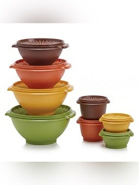 Tupperware Multi-Color Servalier Bowl and Storage Set - 8 Piece